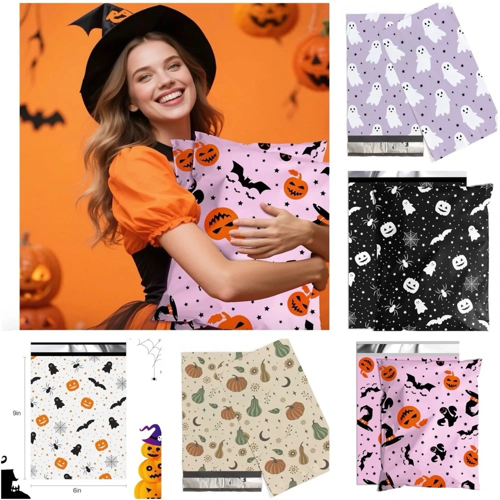 25 Poly Mailers 6x9 Variety Pack Halloween NIP - Picture 1 of 11